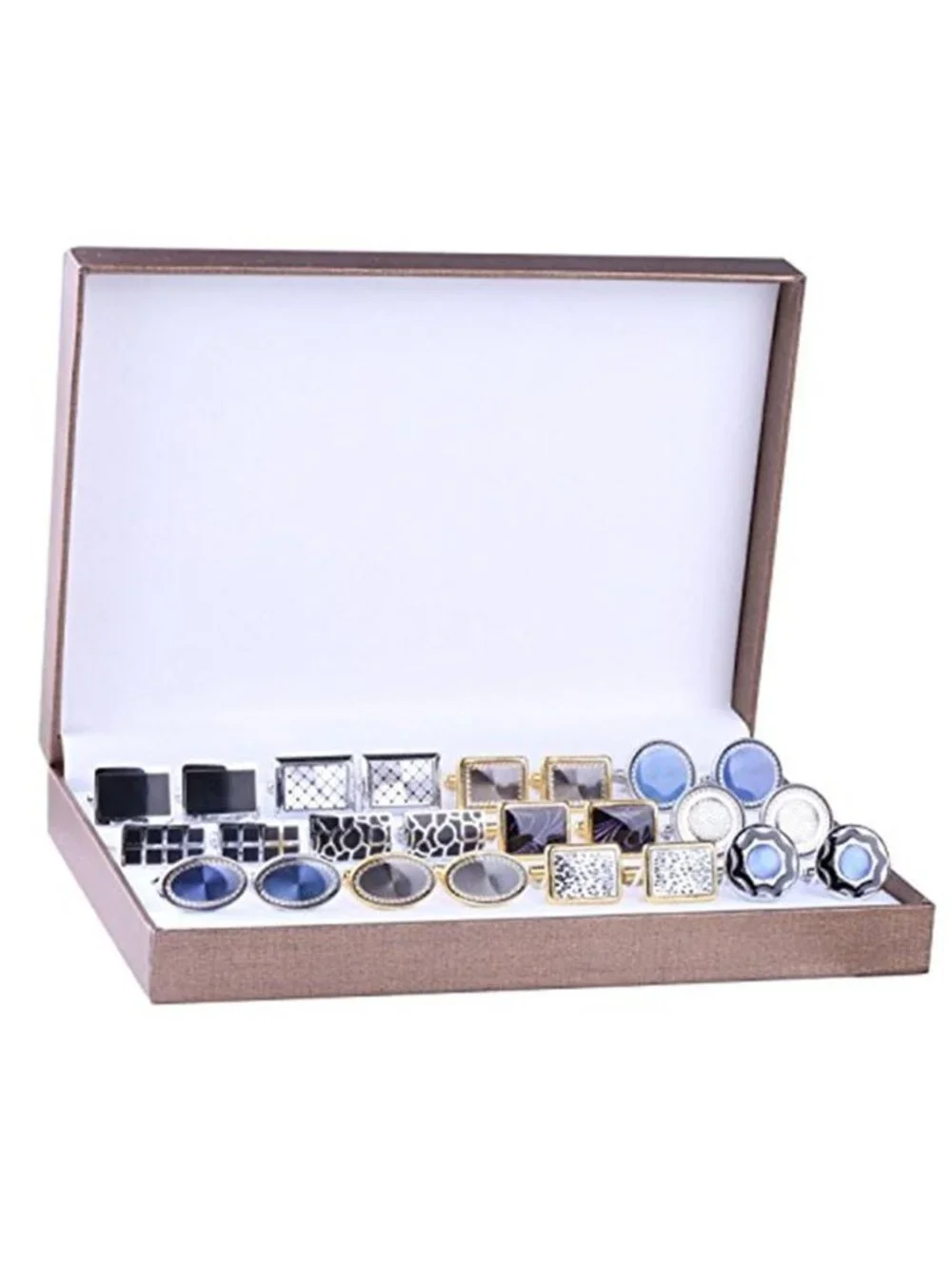 12 Pairs Men's Cufflinks Set with Elegant Box